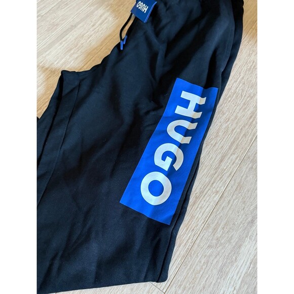 Hugo Boss COTTON-TERRY TRACKSUIT BOTTOMS WITH LOGO PRINT XL - Picture 3 of 5